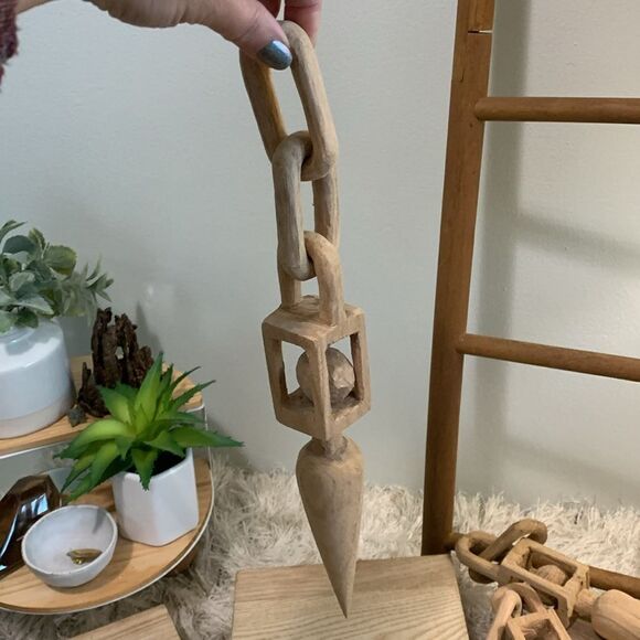 Bundle Of 5 Handcrafted Raw And Unfinished Wooden Accent Decor Pieces - Picture 8 of 17